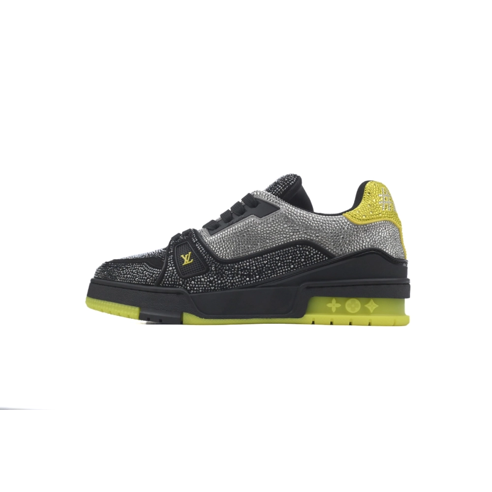Louis Vuitton Trainer Black Yellow Rhinestone 1A9JXP