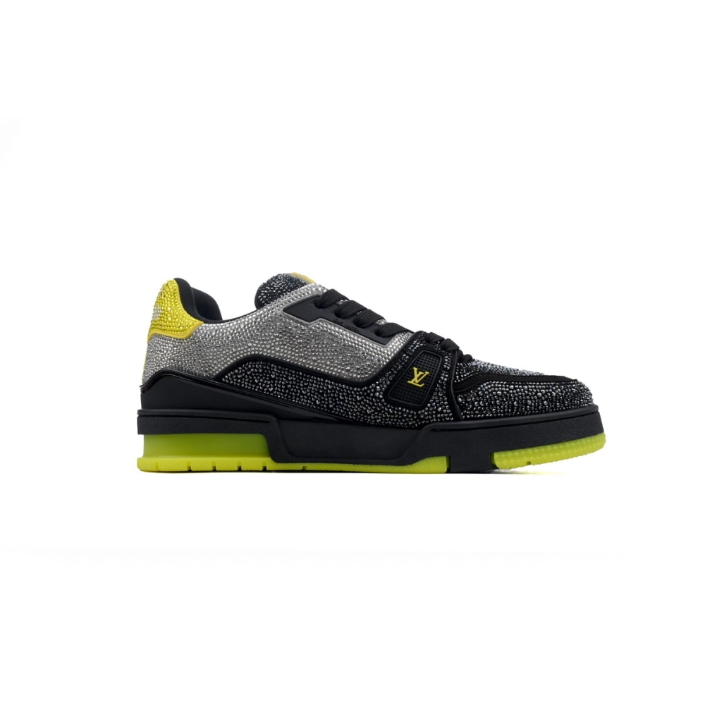 Louis Vuitton Trainer Black Yellow Rhinestone 1A9JXP