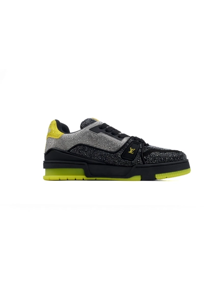Louis Vuitton Trainer Black Yellow Rhinestone 1A9JXP
