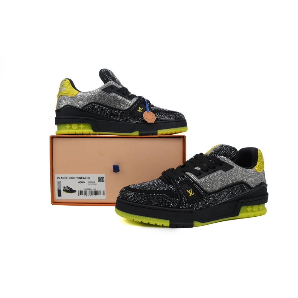 Louis Vuitton Trainer Black Yellow Rhinestone 1A9JXP