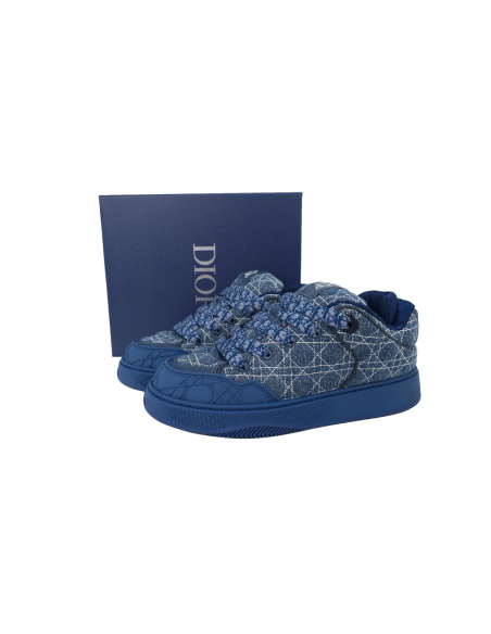 Dior B9S Skater Sneaker Blue Kumo Cannage Denim