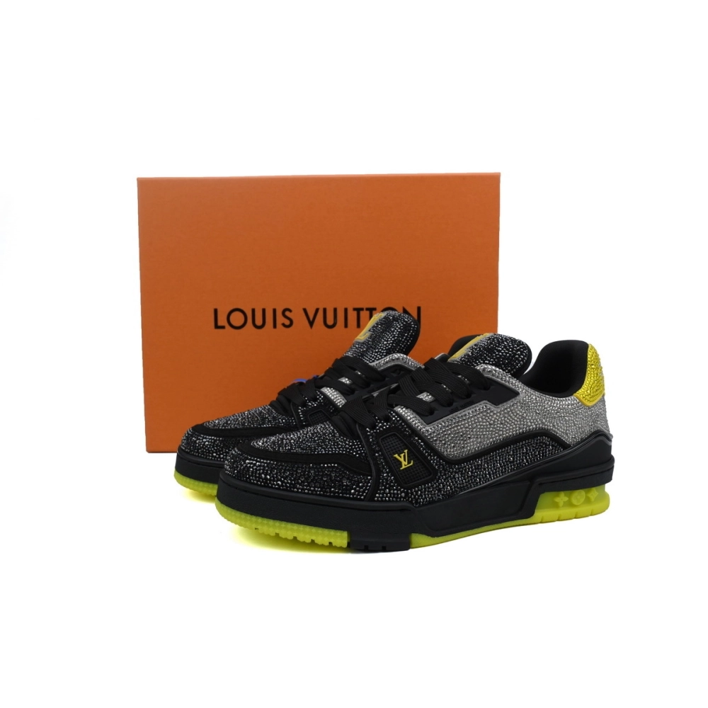 Louis Vuitton Trainer Black Yellow Rhinestone 1A9JXP