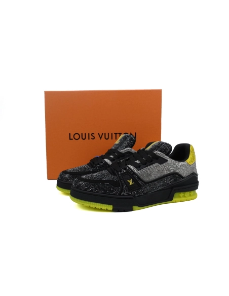 Louis Vuitton Trainer Black Yellow Rhinestone 1A9JXP