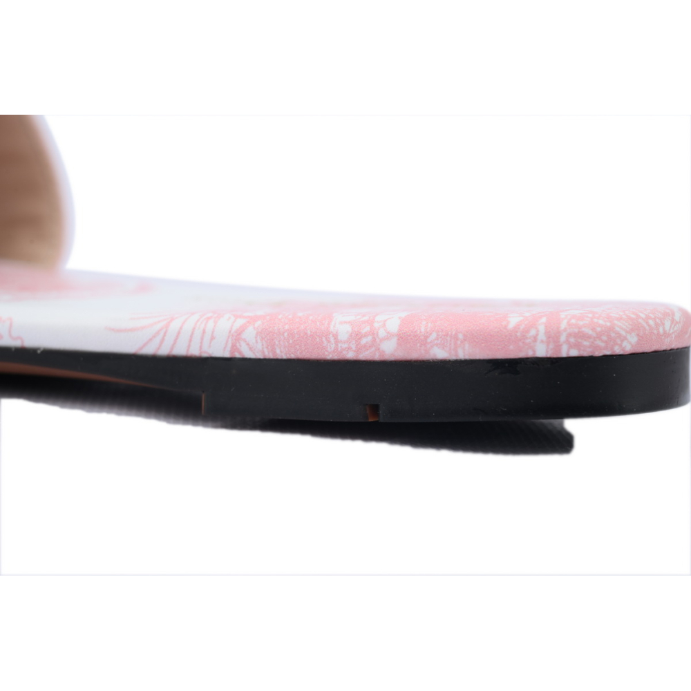 Dior Dway Slide Pink Embroidered Cotton Cloth Printed Sandals