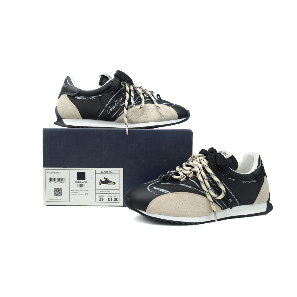Dior D-Sketch Sneaker Black Nylon And Calfskin KCK427MPA_S900