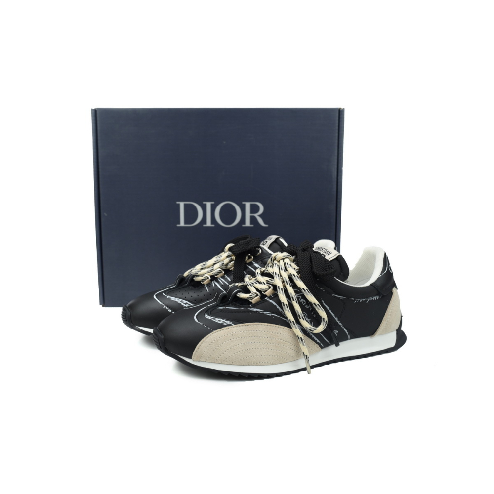 Dior D-Sketch Sneaker Black Nylon And Calfskin KCK427MPA_S900