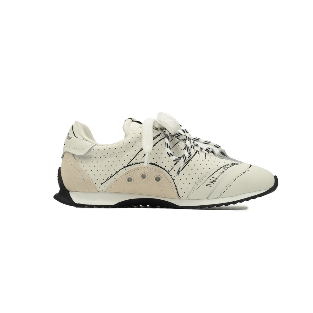 Dior D-Sketch Sneaker White Nylon And Calfskin KCK427MPA_S10W