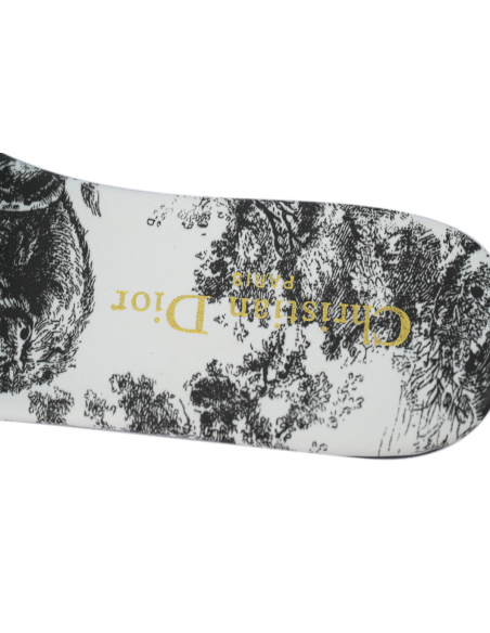 Dior Dway Slide Cloth Printed Sandals Black