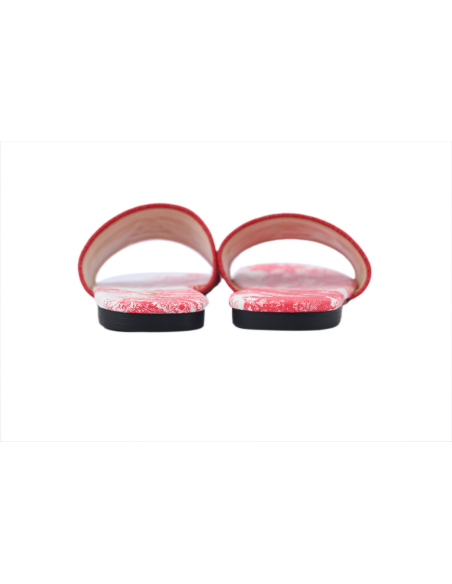 Dior Dway Slide Cloth Printed Sandals Red KCQ209DME_S79W