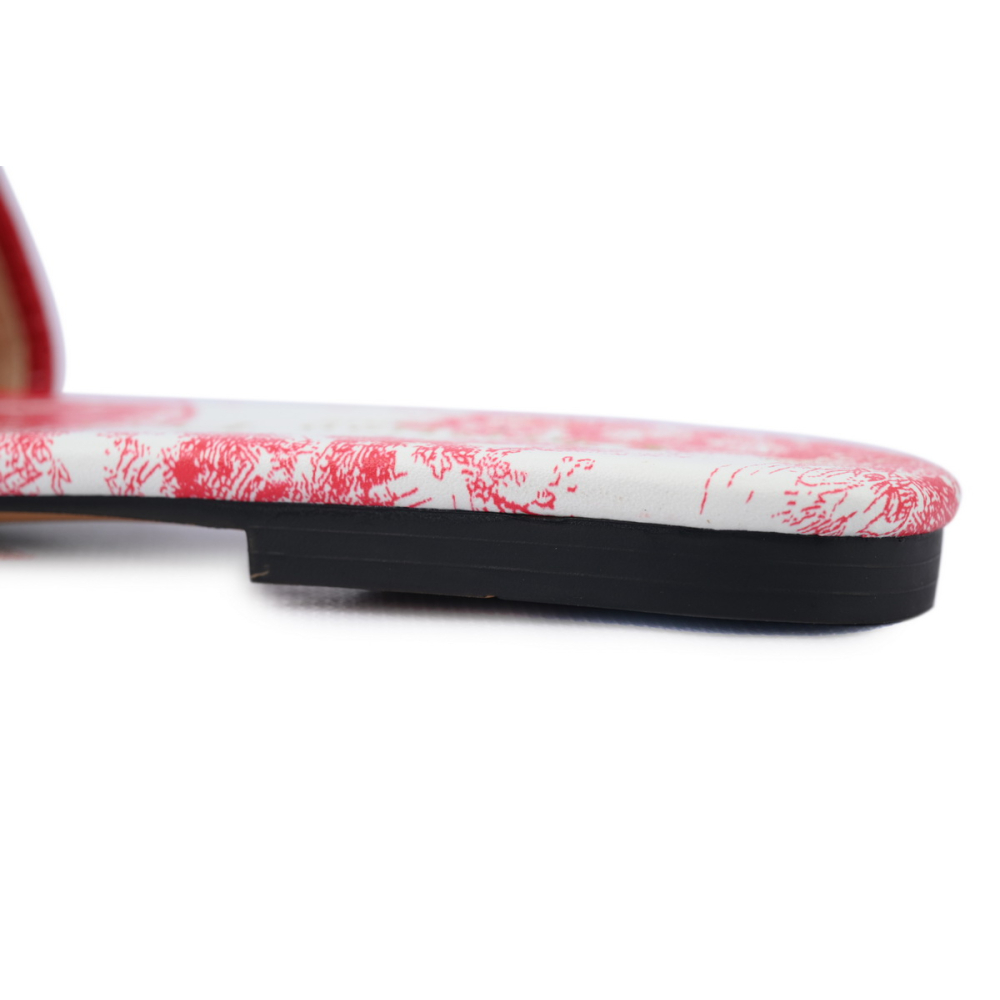 Dior Dway Slide Cloth Printed Sandals Red KCQ209DME_S79W
