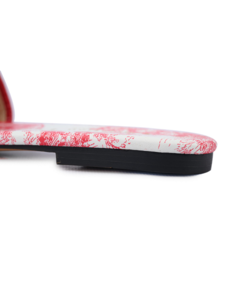 Dior Dway Slide Cloth Printed Sandals Red KCQ209DME_S79W