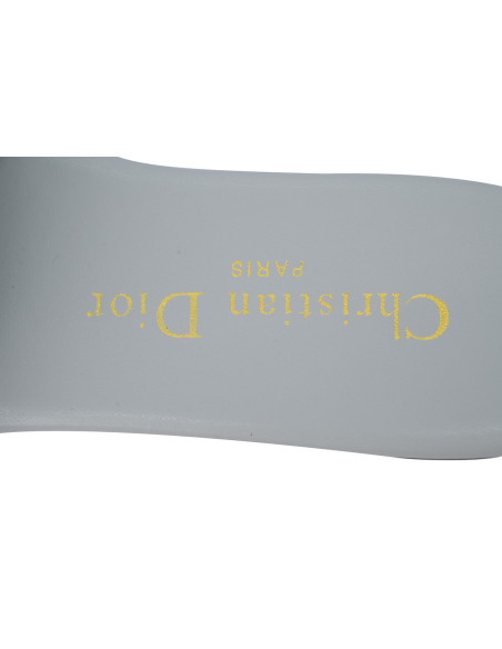 Dior Dway Slide Cotton Embroidered Sandals Gray