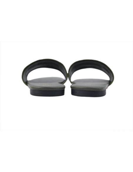 Dior Dway Slide Dark Green Embroidered Cotton