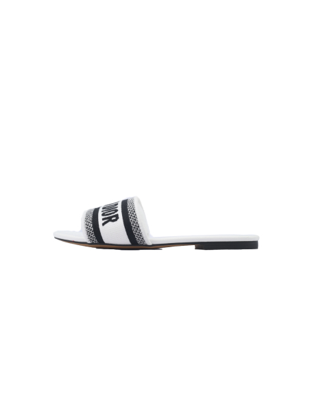 Dior Dway Slide Embroidered Monogram White Sandals