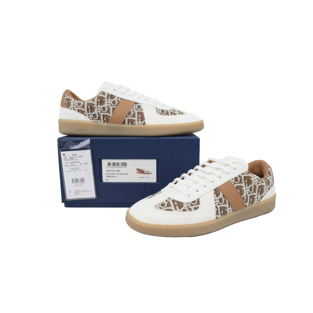 Dior B01 Matchpoint Sneaker White And Brown Print