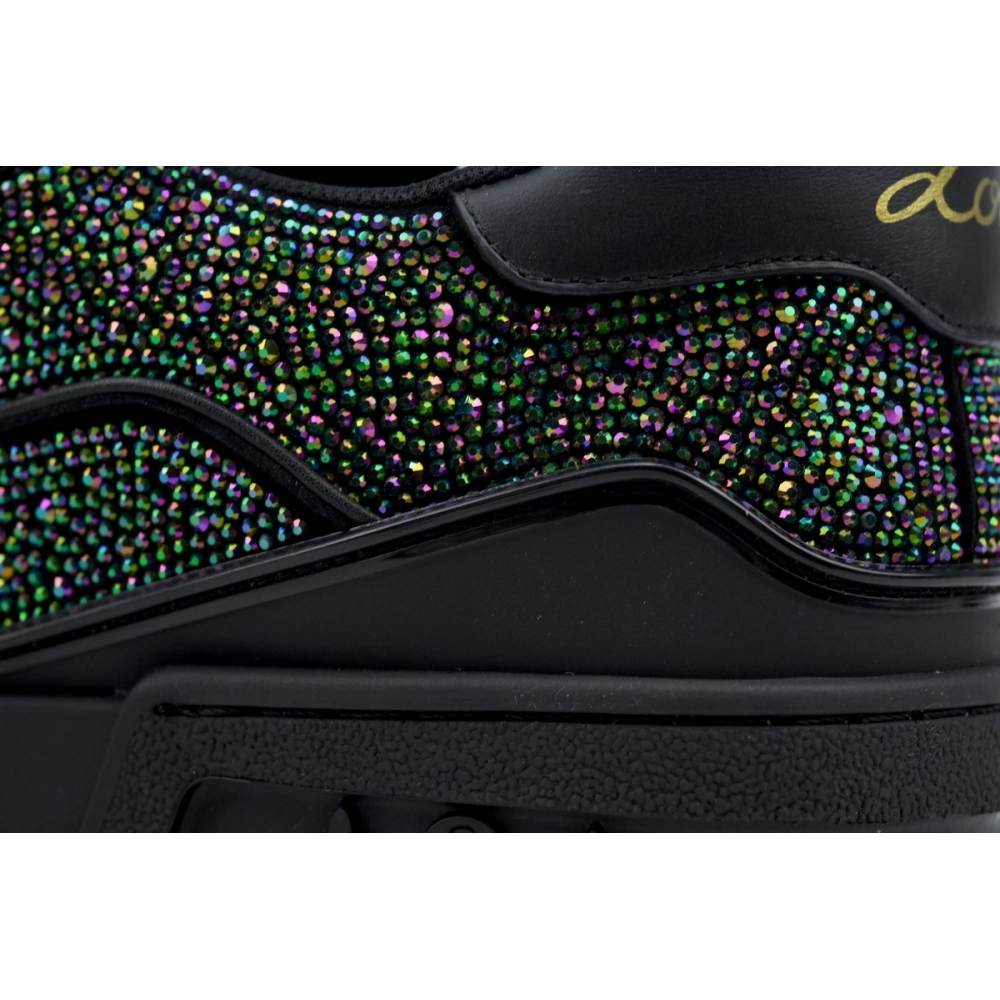 Louis Vuitton Trainer Black Rhinestones 1A815H