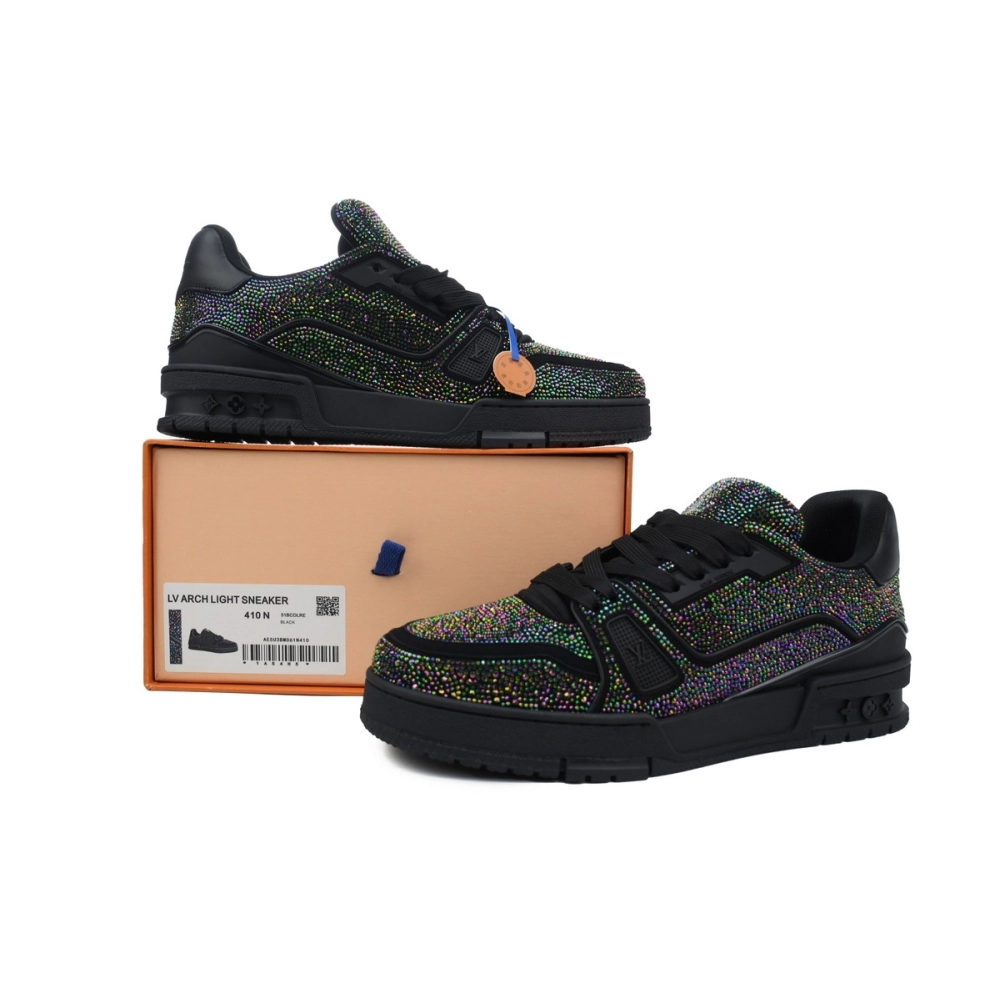 Louis Vuitton Trainer Black Rhinestones 1A815H