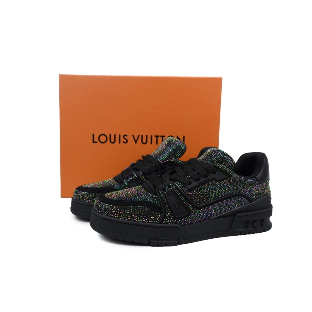 Louis Vuitton Trainer Black Rhinestones 1A815H