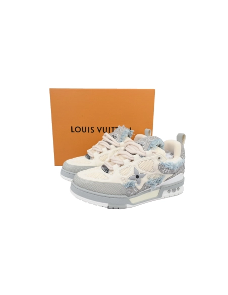 Louis Vuitton LV Skate Sneaker Horse Hair Gray White Diamond
