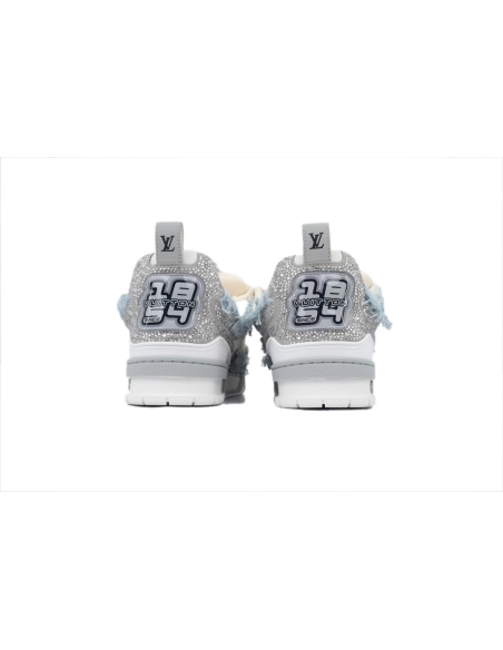 Louis Vuitton LV Skate Sneaker Horse Hair Gray White Diamond