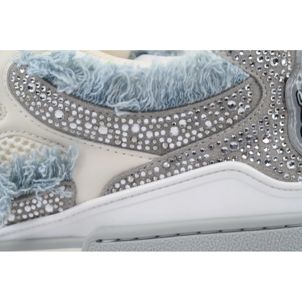 Louis Vuitton LV Skate Sneaker Horse Hair Gray White Diamond