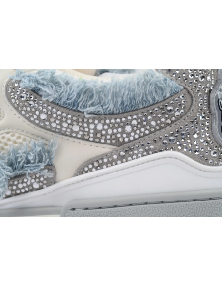 Louis Vuitton LV Skate Sneaker Horse Hair Gray White Diamond