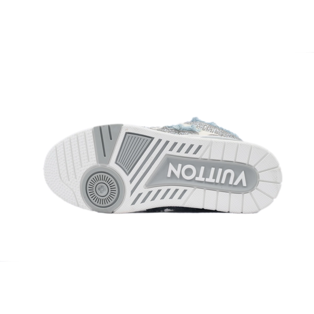 Louis Vuitton LV Skate Sneaker Horse Hair Gray White Diamond