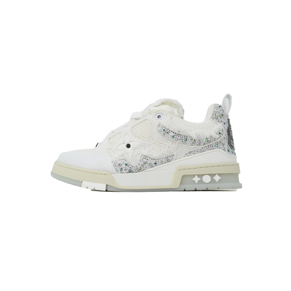 Louis Vuitton LV Skate Sneaker Silver White Diamond