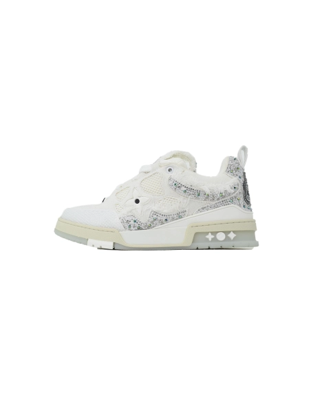 Louis Vuitton LV Skate Sneaker Silver White Diamond