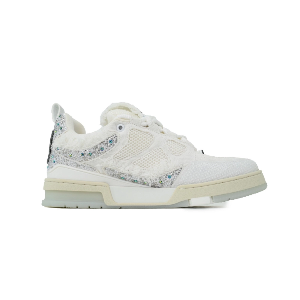 Louis Vuitton LV Skate Sneaker Silver White Diamond