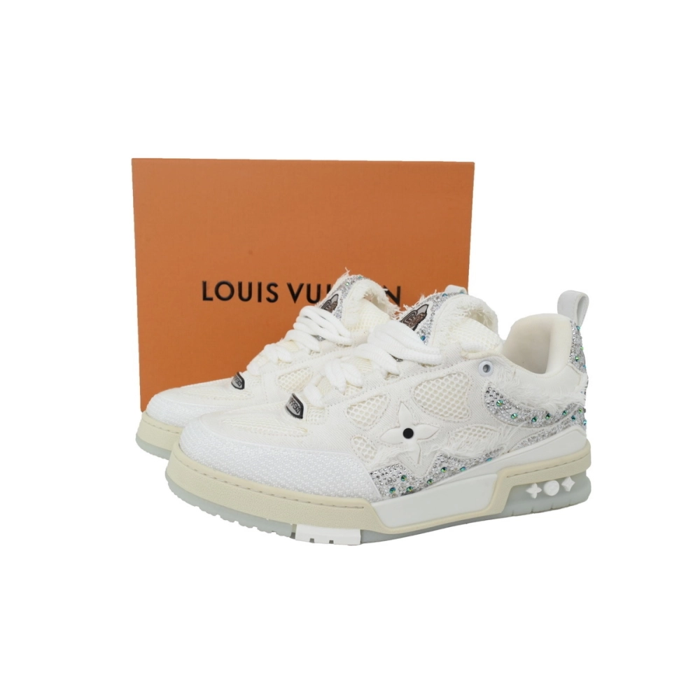 Louis Vuitton LV Skate Sneaker Silver White Diamond