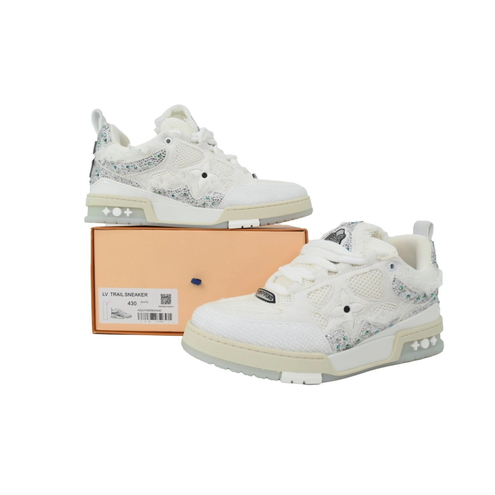 Louis Vuitton LV Skate Sneaker Silver White Diamond