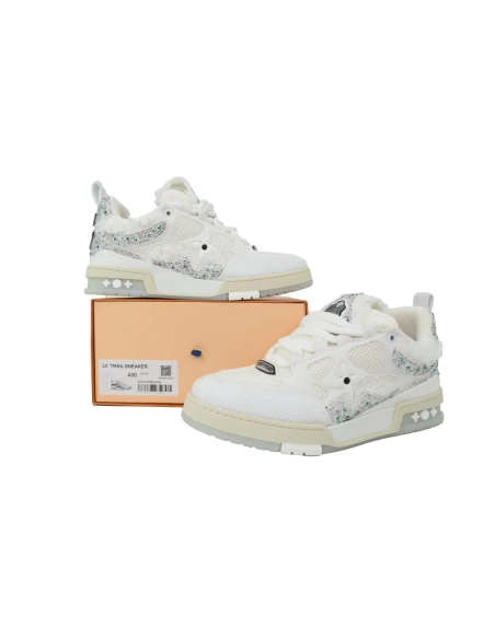 Louis Vuitton LV Skate Sneaker Silver White Diamond