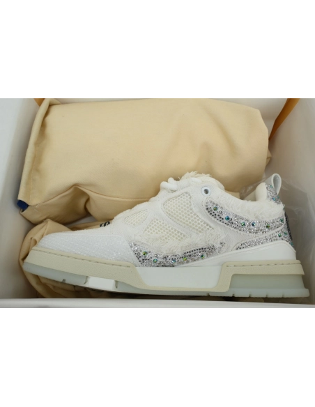 Louis Vuitton LV Skate Sneaker Silver White Diamond