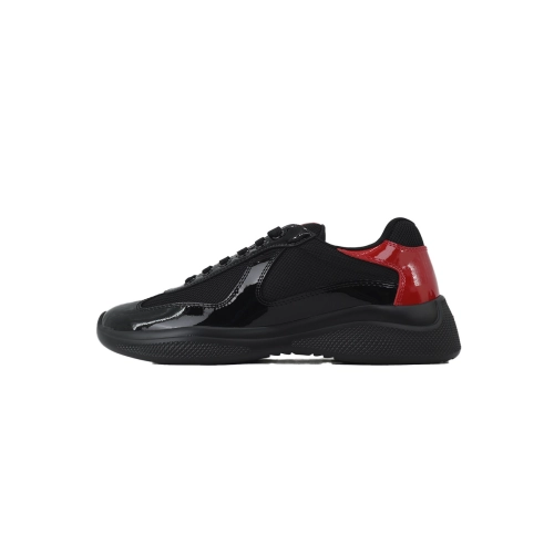 Prada Americas Cup Patent Black Red Tail