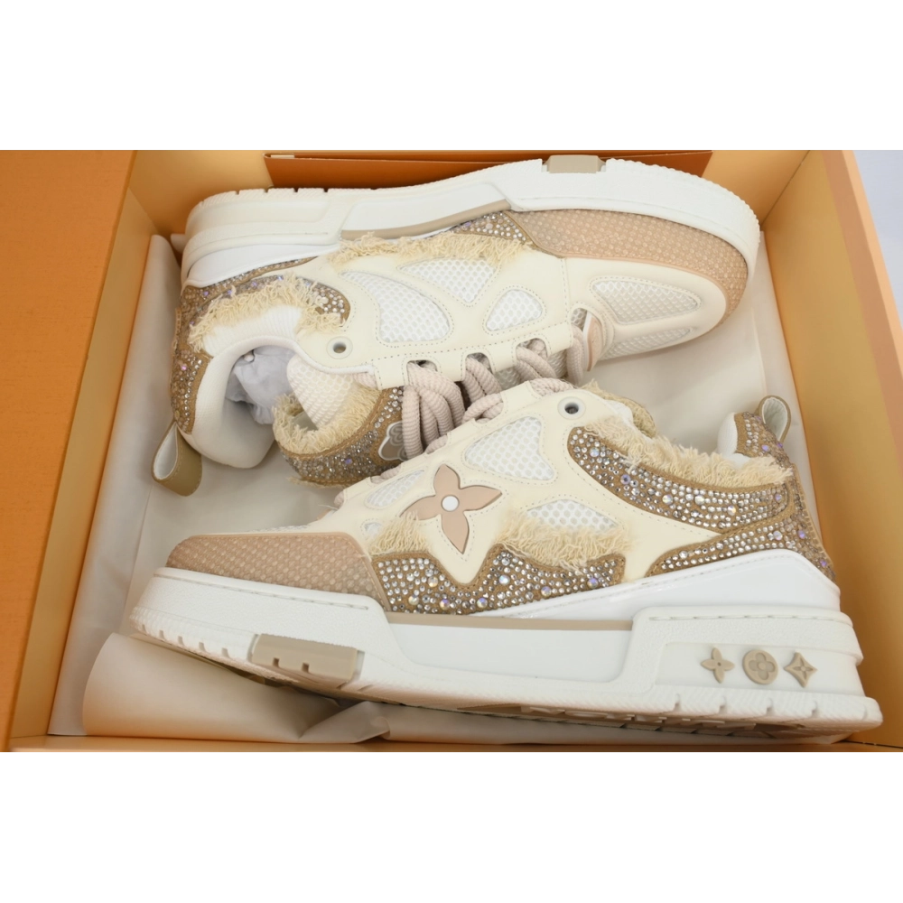 Louis Vuitton LV Skate Sneaker Horse Hair Apricot Diamond