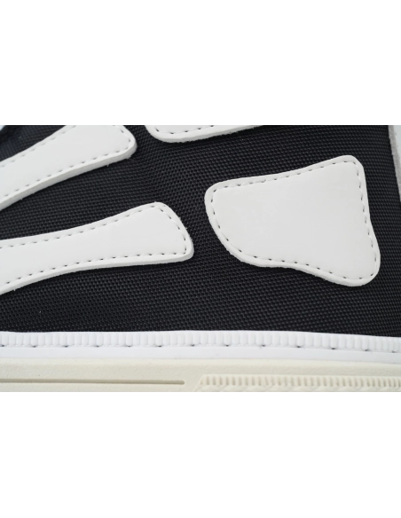 AMIRI Skel Court Hi Sneakers Cotton Canvas and Buffed Leather Sneakers Black White