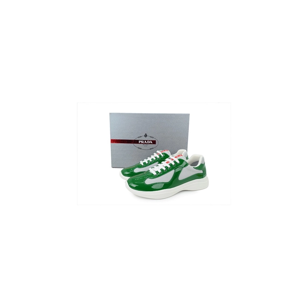 Prada Americas Cup Sneakers Patent Leather Green