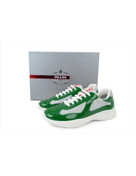 Prada Americas Cup Sneakers Patent Leather Green