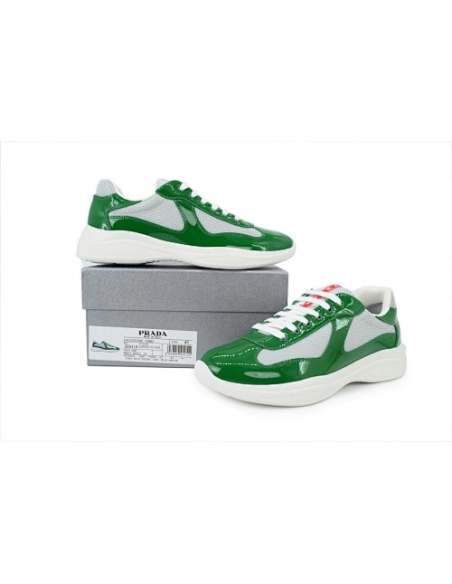Prada Americas Cup Sneakers Patent Leather Green