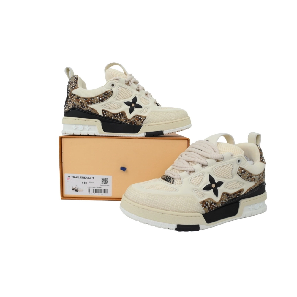 Louis Vuitton LV Skate Sneaker White Coffee Diamond