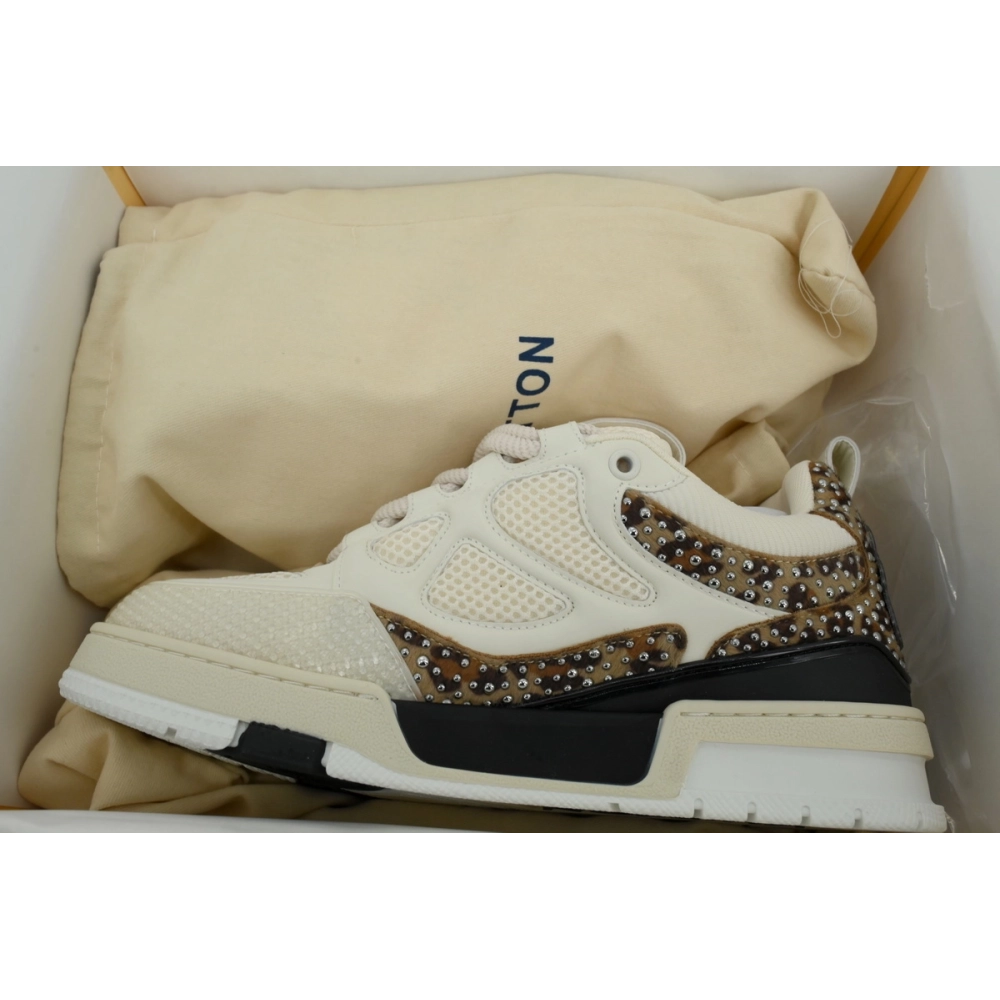 Louis Vuitton LV Skate Sneaker White Coffee Diamond