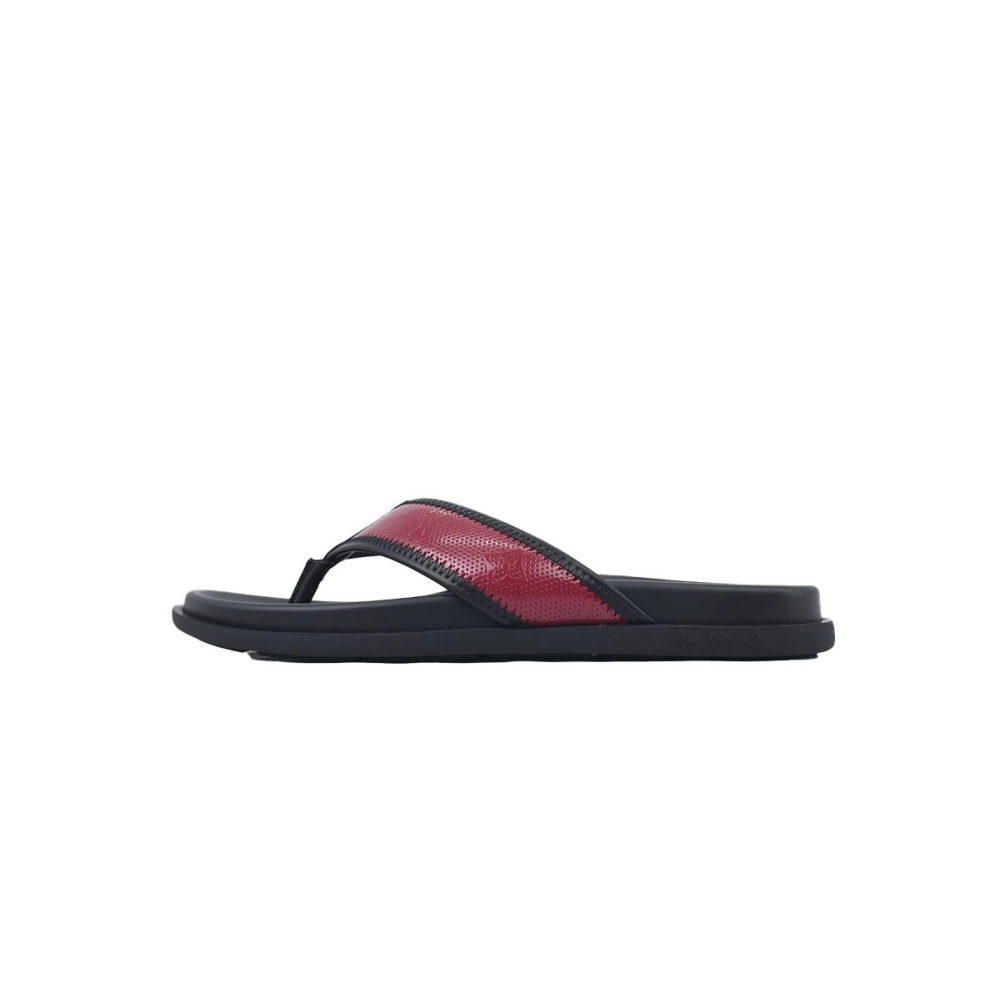 Louis Vuitton Flip Flop Sandal Black And Red
