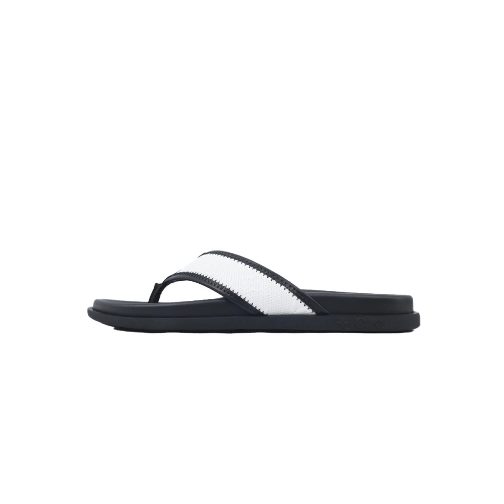 Louis Vuitton Flip Flop Sandal Black And White