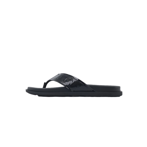 Louis Vuitton Flip Flop Sandal Full-Lettering Logo Jet Black Leather