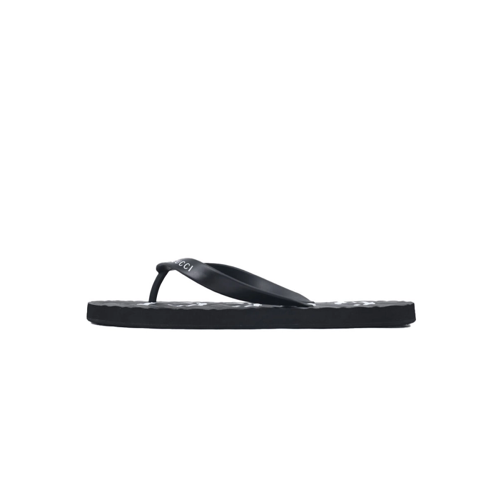 Gucci Flip Flops Logo Bottom Black