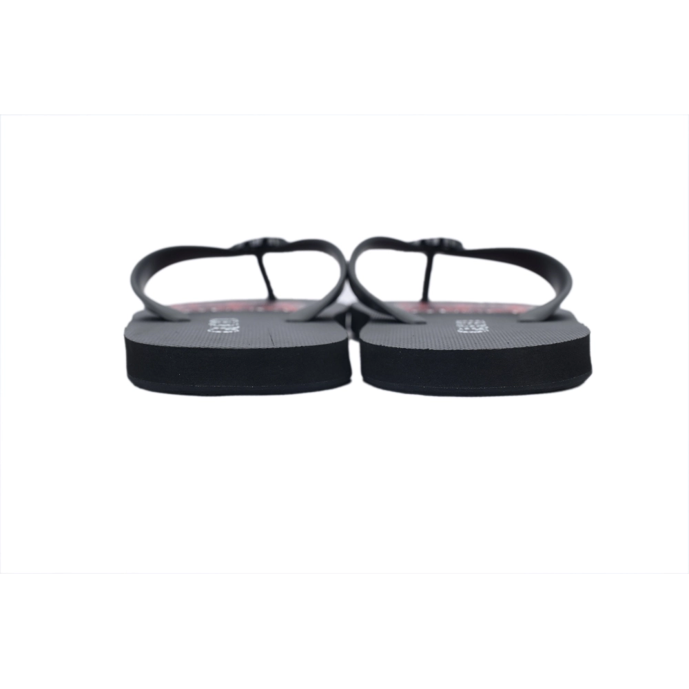 Gucci Flip Flops Red Bottom Flower Black