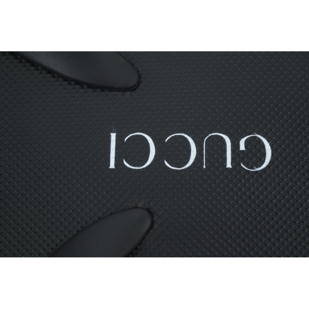 Gucci Flip Flops Red Bottom Flower Black