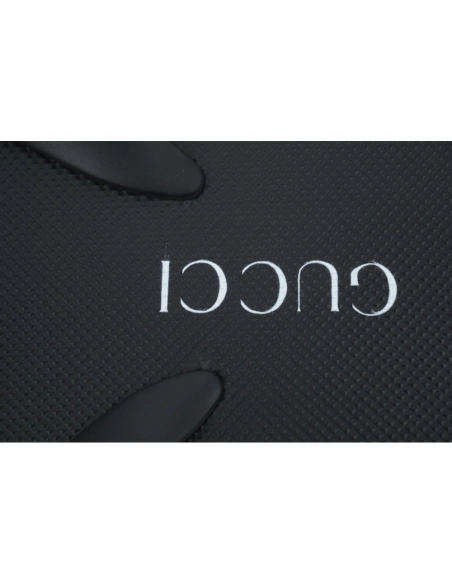 Gucci Flip Flops Red Bottom Flower Black