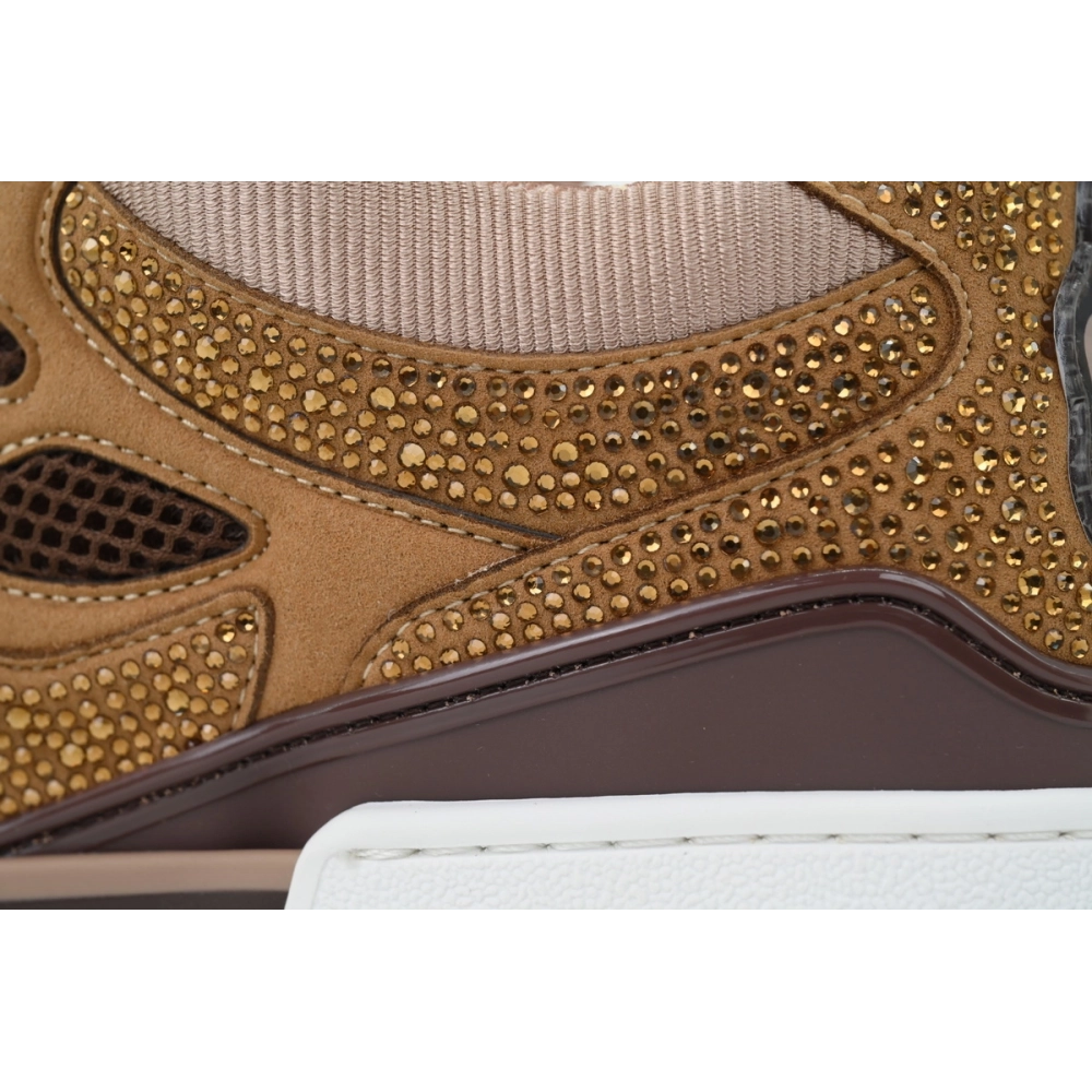 Louis Vuitton LV Skate Sneaker White Brown With Rhinestones